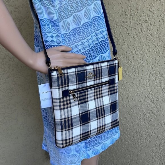 Coach Rowan File Bag With Garden Plaid Print - Picture 15 of 16